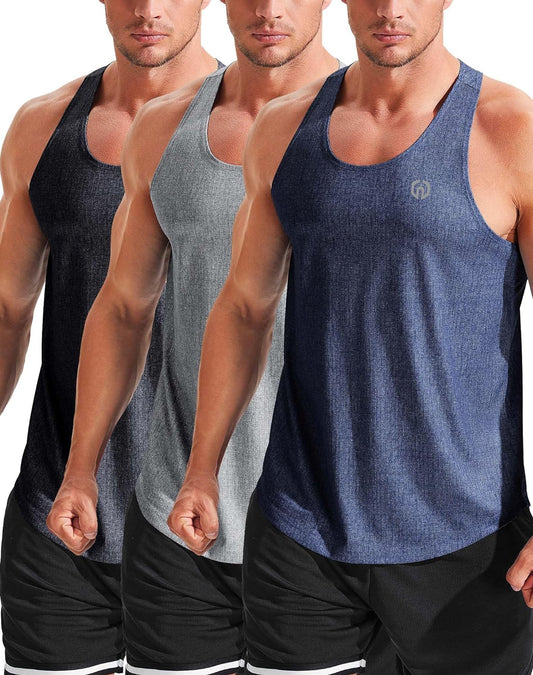 Men'S Workout Running Tank Top Sleeveless Gym Athletic Shirts