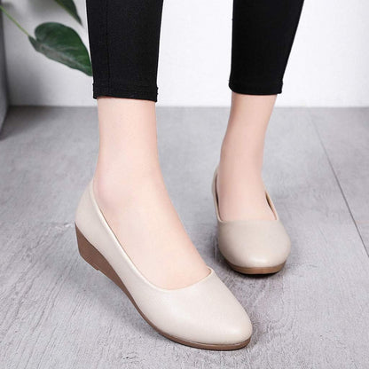 Pumps for Women Women'S Wedge Casual Shoes Work Shoes Heels Pointed Toe Low Heels Office Pumps Beige